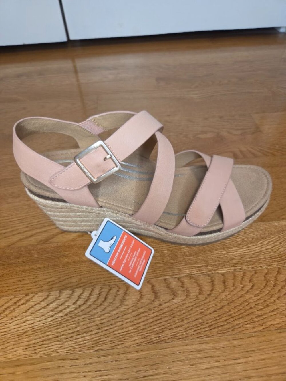 NIB Aetrex Anna Rose Leather Arch Support Espadrille Wedges 10.5–11